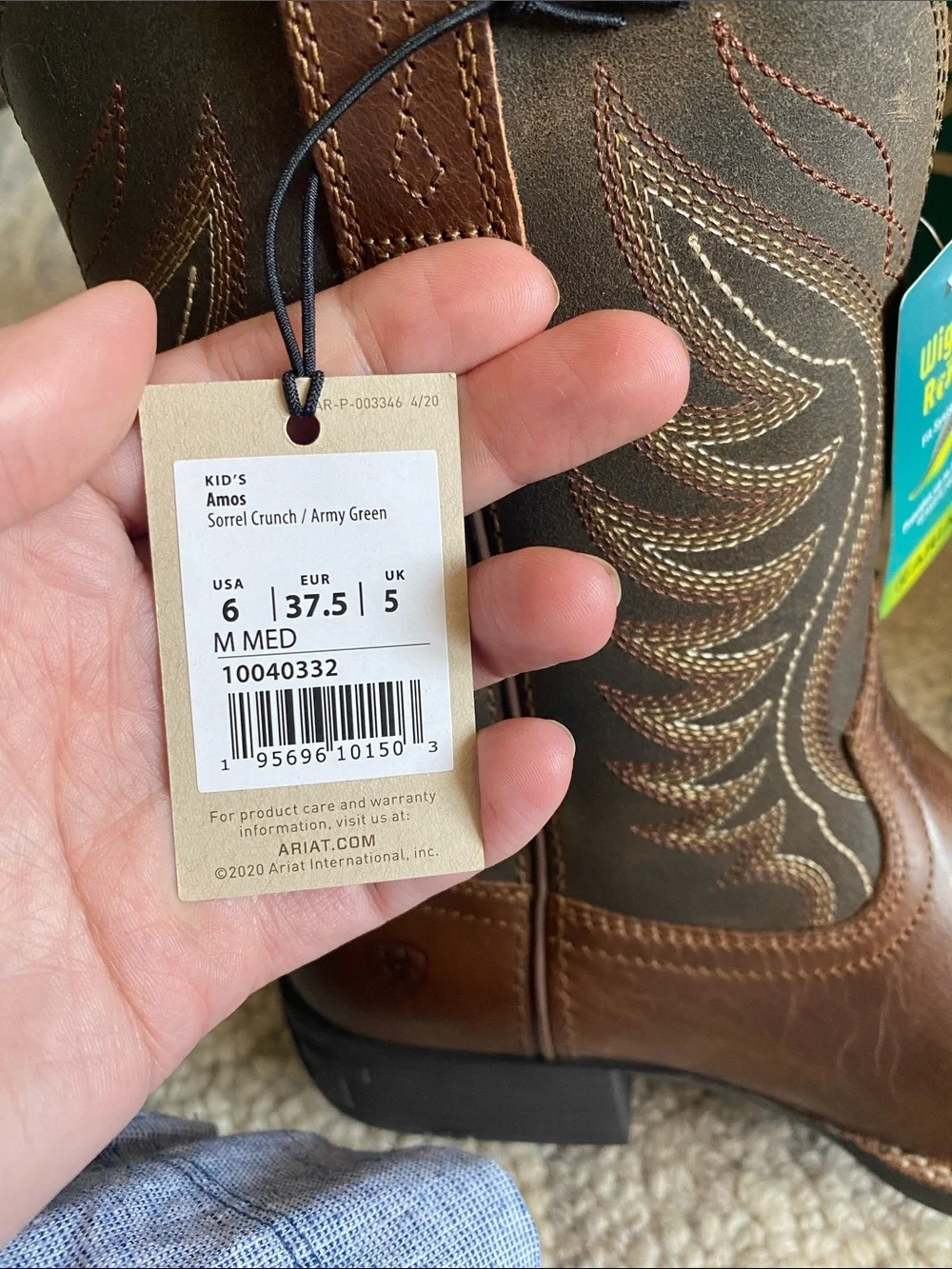 Ariat Brown Western Leather Cowboy Boots with Embroidered Shaft
